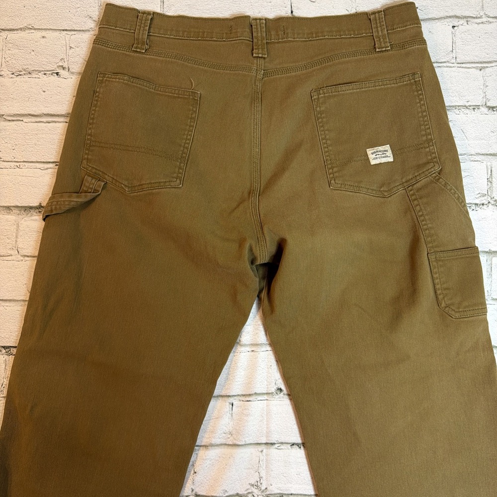 Levi's Signature Mens Carpenter Jean 38x30 American Khaki Stretch Workwear Denim